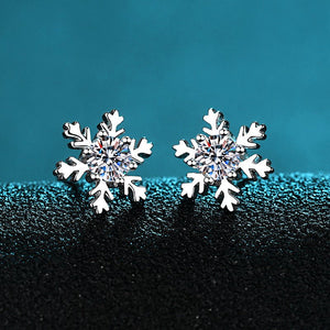 Moissanite Snowflake Wedding Stud Earrings - Perimade & Co.