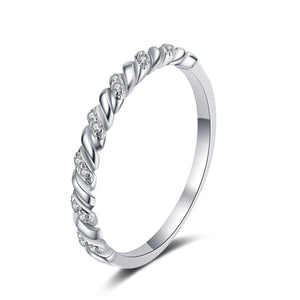 Moissanite Twist Stacking Wedding Band Ring - Perimade & Co.