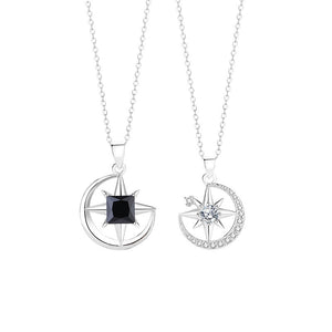 Moon Star Couple Matching Charm Necklace - Perimade & Co.