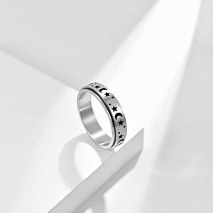 Moon Star Fidget Spinner Couple Band Ring - Perimade & Co.