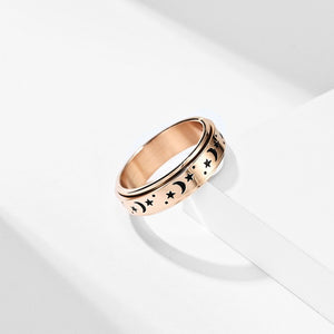 Moon Star Fidget Spinner Couple Band Ring - Perimade & Co.