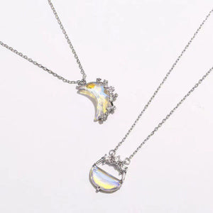 Moon Star Opal Charm Pendant Necklace - Perimade & Co.