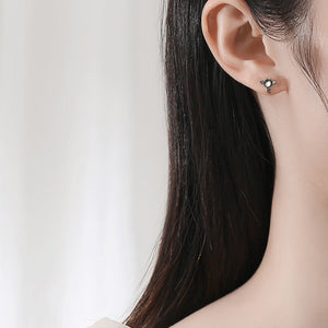 Moonstone Angel Devil Mismatch Stud Earrings - Perimade & Co.