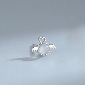 Moonstone Angel Devil Mismatch Stud Earrings - Perimade & Co.