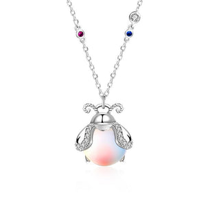 Moonstone Firefly Charm Pendant Necklace - Perimade & Co.