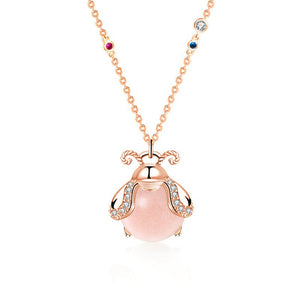 Moonstone Firefly Charm Pendant Necklace - Perimade & Co.
