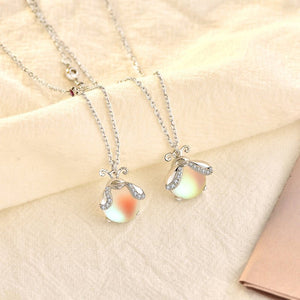 Moonstone Firefly Charm Pendant Necklace - Perimade & Co.