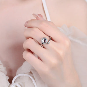 Moonstone Halo Fidget Spinner Bypass Ring - Perimade & Co.