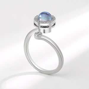 Moonstone Halo Fidget Spinner Bypass Ring - Perimade & Co.