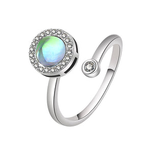 Moonstone Halo Fidget Spinner Bypass Ring - Perimade & Co.