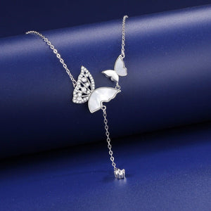 Mother Of Pearl Butterfly Pendant Necklace - Perimade & Co.