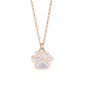 Mother Of Pearl Cat Paw Charm Necklace - Perimade & Co.