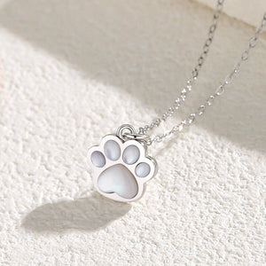 Mother Of Pearl Cat Paw Charm Necklace - Perimade & Co.