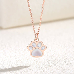 Mother Of Pearl Cat Paw Charm Necklace - Perimade & Co.