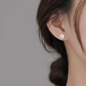 Mother of Pearl Rose Flower Stud Earrings - Perimade & Co.