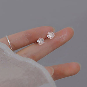 Mother of Pearl Rose Flower Stud Earrings - Perimade & Co.