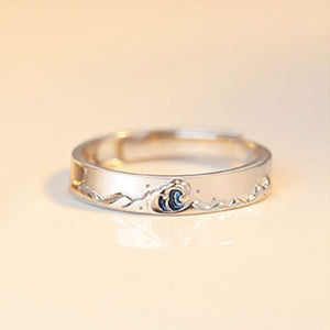 Mountain Ocean Couple Matching Band Ring - Perimade & Co.