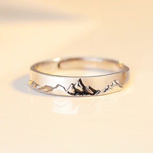 Mountain Ocean Couple Matching Band Ring - Perimade & Co.