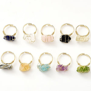 Natural Crystal Raw Stone Statement Ring - Perimade & Co.