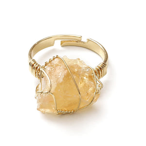 Natural Crystal Raw Stone Statement Ring - Perimade & Co.