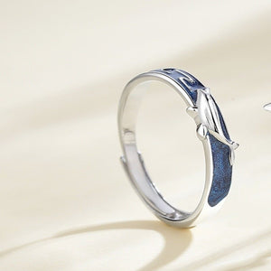 Ocean Whale Butterfly Couple Matching Ring - Perimade & Co.