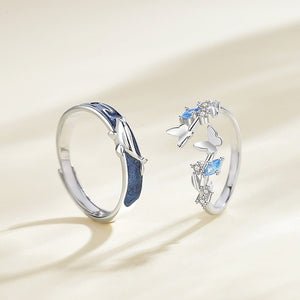 Ocean Whale Butterfly Couple Matching Ring - Perimade & Co.