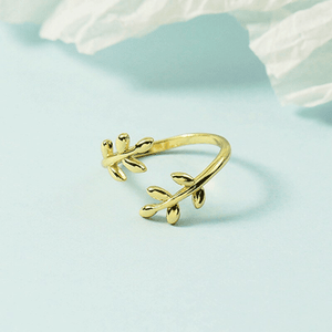 Olive Tree Leaf Branch Stacking Bypass Ring - Perimade & Co.