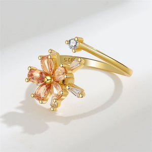 Orange Flower Anxiety Fidget Spinner Ring - Perimade & Co.