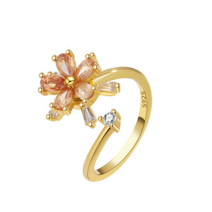 Orange Flower Anxiety Fidget Spinner Ring - Perimade & Co.