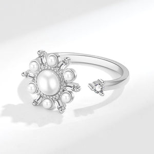 Pearl Flower Anxiety Fidget Spinner Ring - Perimade & Co.
