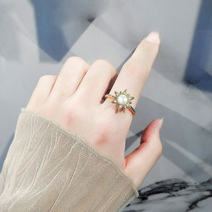 Pearl Sun Fidget Spinner Statement Ring - Perimade & Co.