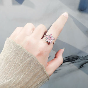 Pink Cherry Blossom Fidget Spinner Ring - Perimade & Co.