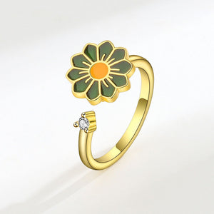 Pink Flower Anxiety Fidget Spinner Ring - Perimade & Co.