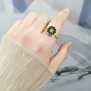 Pink Flower Anxiety Fidget Spinner Ring - Perimade & Co.