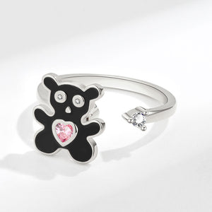 Pink Heart Bear Fidget Spinner Statement Ring - Perimade & Co.