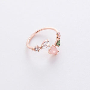 Pink Heart Flower Stacking Bypass Ring - Perimade & Co.