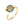 Gold spinner ring with saturn charm on a white background