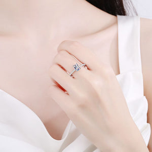 Princess Emerald Moissanite Engagement Ring - Perimade & Co.
