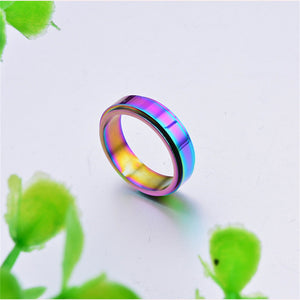 Rainbow Chrome Fidget Spinner Band Ring - Perimade & Co.