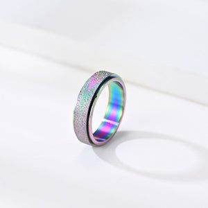 Rainbow Chrome Fidget Spinner Band Ring - Perimade & Co.