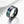 Silver ring with a colorful stripe on a white background