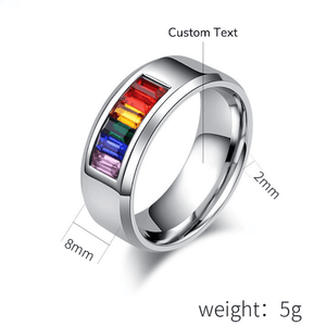 Rainbow LGBTQ Pride Colored Gem Ring - Perimade & Co.