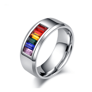 Rainbow LGBTQ Pride Colored Gem Ring - Perimade & Co.