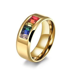 Rainbow LGBTQ Pride Colored Gem Ring - Perimade & Co.