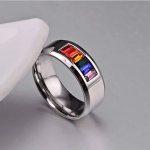Rainbow LGBTQ Pride Colored Gem Ring - Perimade & Co.
