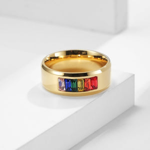 Rainbow LGBTQ Pride Colored Gem Ring - Perimade & Co.