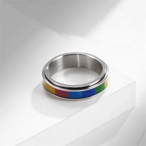 Rainbow LGBTQ Pride Fidget Spinner Ring - Perimade & Co.