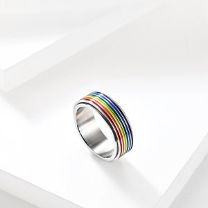 Rainbow LGBTQ Pride Fidget Spinner Ring - Perimade & Co.