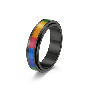 Rainbow LGBTQ Pride Fidget Spinner Ring - Perimade & Co.