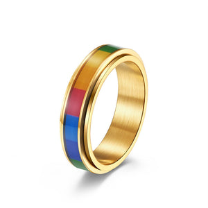 Rainbow LGBTQ Pride Fidget Spinner Ring - Perimade & Co.